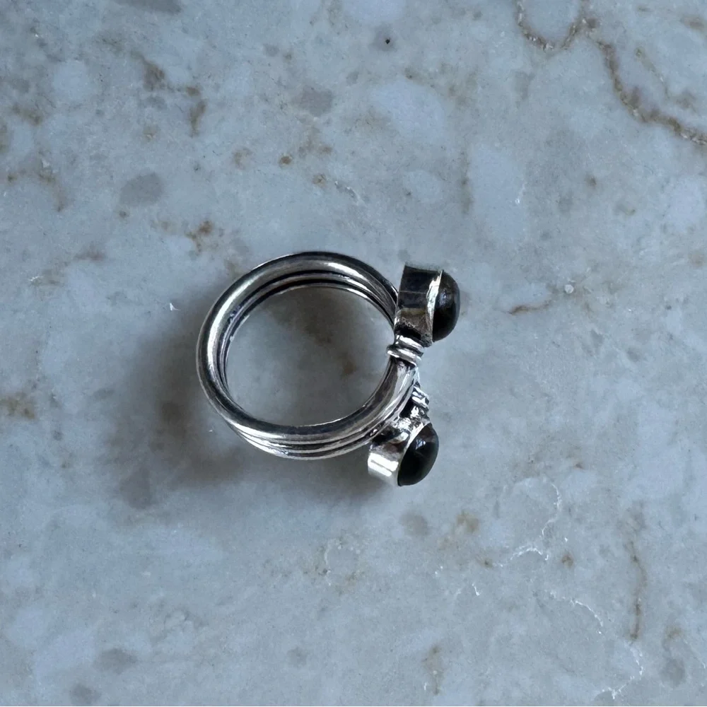 NWOT Sundance Storm Gyre Ring, Black Onyx, Sterling Silver
